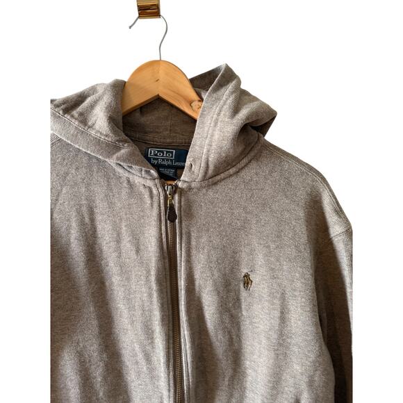 Polo Ralph Lauren Full Zip Hoodie Taupe L - Picture 2 of 5